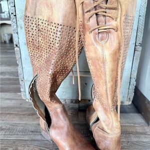 Bed Stu Tan Lace Up Boots